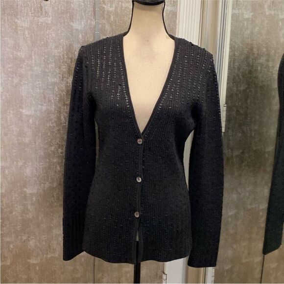 Feraud 100% wool Elegant Black Women's cardigan, US6 - Picture 1 of 13